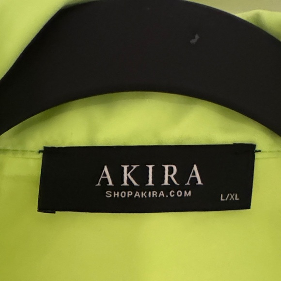 AKIRA Neon Green Button Down Shirt - Picture 2 of 5